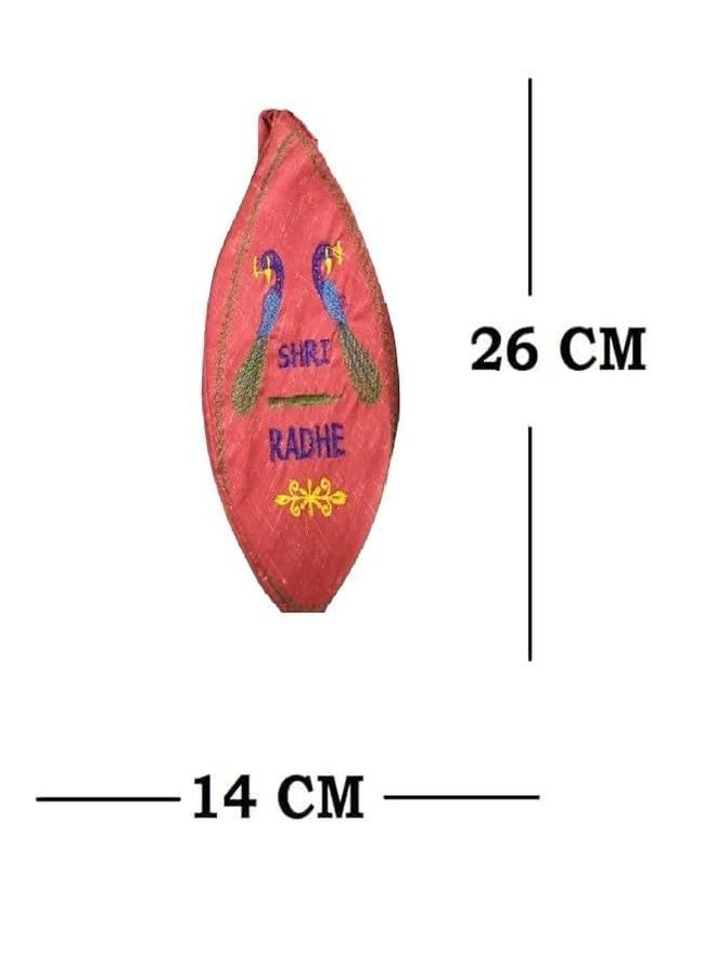 Vrindavanstore.in Jaap Mala Bag for Chanting | Cotton Gaumukhi Jap Bag with Zip Pocket | Gomukhi Japa Mala Cover for Meditation & Prayer | Mala Jaap Pouch for Men & Women - Travel-Friendly (Maroon) - Image 2