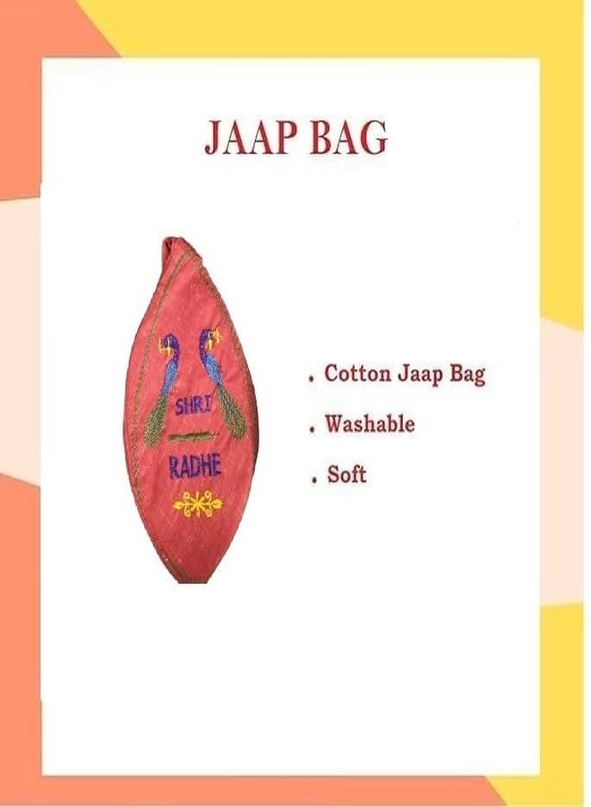 Vrindavanstore.in Jaap Mala Bag for Chanting | Cotton Gaumukhi Jap Bag with Zip Pocket | Gomukhi Japa Mala Cover for Meditation & Prayer | Mala Jaap Pouch for Men & Women - Travel-Friendly (Maroon) - Image 3