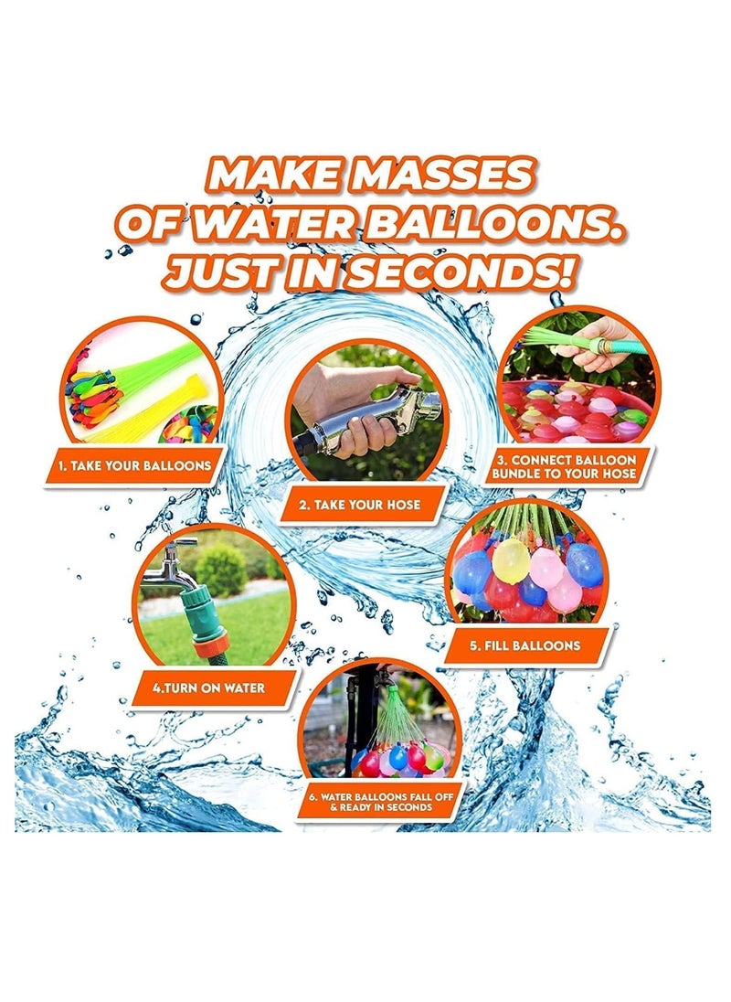 ECVV water balloons (111) pcs quick fill self sealing bunch of balloons in 3 refill kits for summer beach pool games water balloon bombs birthday party splash fight - MIX COLOR  - Image 4