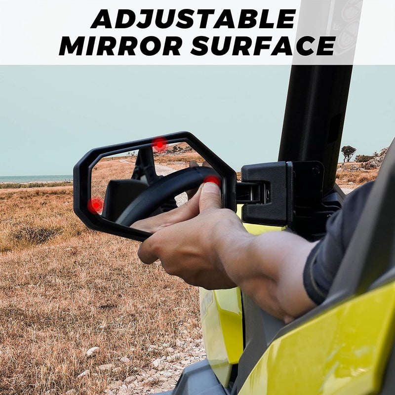 KATIMOTO Adjustable Folding Side Rear View Mirrors for Can-Am Maverick Trail Sport Commander 2018-2022 - Image 4