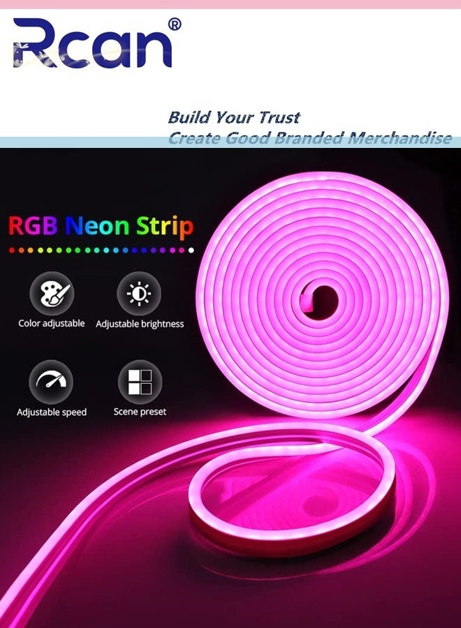 Rcan Smart Neon Light Strip, Wifi DIY Neon Light Strip, 3M with APP Control and Music Sync, Wifi Voice Activated Connection Alexa and Google, Suitable for Bedroom, Living Room, Game Decoration - Image 5