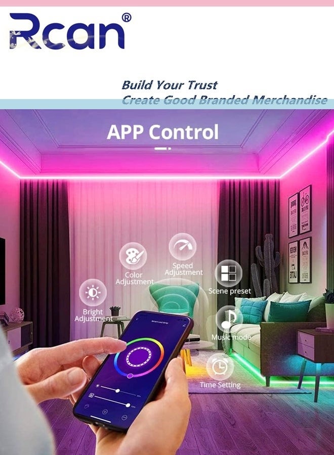 Rcan Smart Neon Light Strip, Wifi DIY Neon Light Strip, 3M with APP Control and Music Sync, Wifi Voice Activated Connection Alexa and Google, Suitable for Bedroom, Living Room, Game Decoration - Image 3