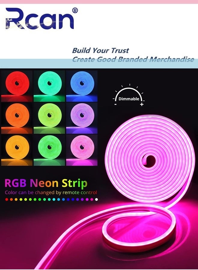 Rcan Smart Neon Light Strip, Wifi DIY Neon Light Strip, 3M with APP Control and Music Sync, Wifi Voice Activated Connection Alexa and Google, Suitable for Bedroom, Living Room, Game Decoration - Image 2