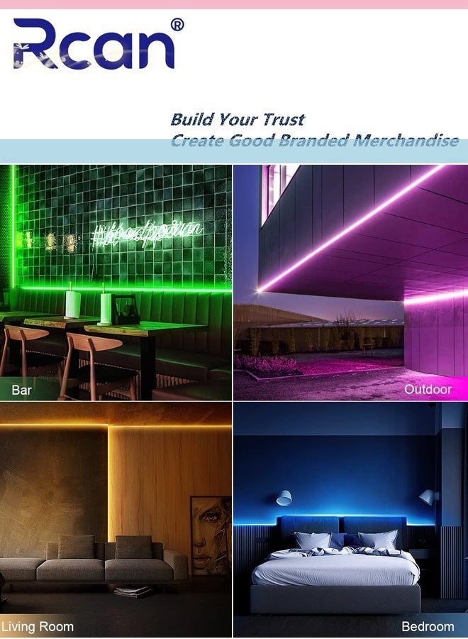 Rcan Smart Neon Light Strip, Wifi DIY Neon Light Strip, 3M with APP Control and Music Sync, Wifi Voice Activated Connection Alexa and Google, Suitable for Bedroom, Living Room, Game Decoration - Image 4