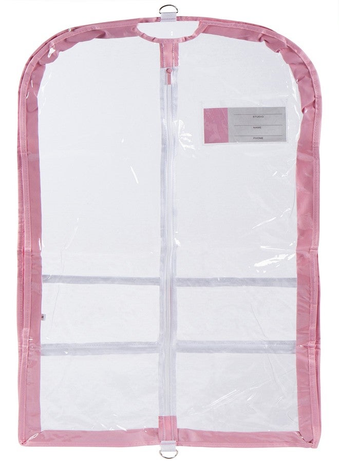 Danz N Motion Clear Plastic Garment Bag with Pockets for Dance Competitions Danshuz - Pink - Image 1