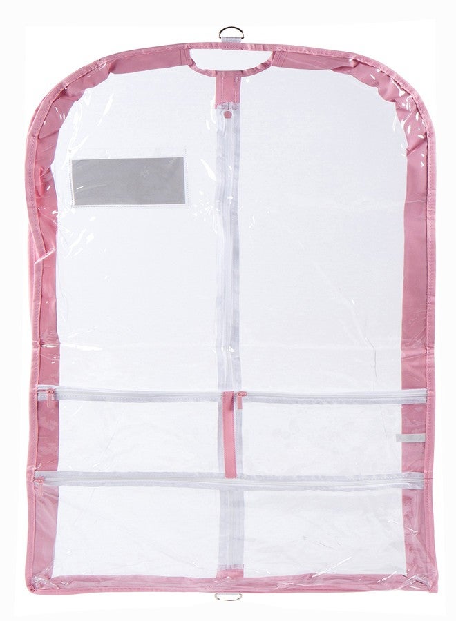 Danz N Motion Clear Plastic Garment Bag with Pockets for Dance Competitions Danshuz - Pink - Image 2