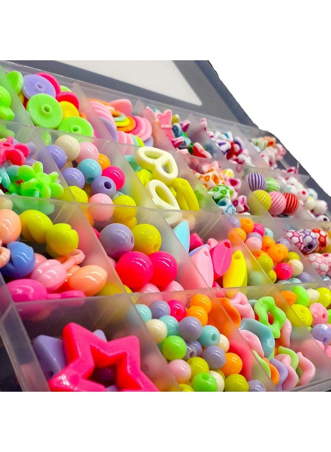SYGA Plastic Beads for Kids Crafts Children's Jewelry Making Kit DIY Bracelets Necklace Hairband and Rings Craft Kits Birthday for 4, 5, 6, 7-Year-Old Little Girls(DIYBeadsSet-9) Multicolor - Image 3