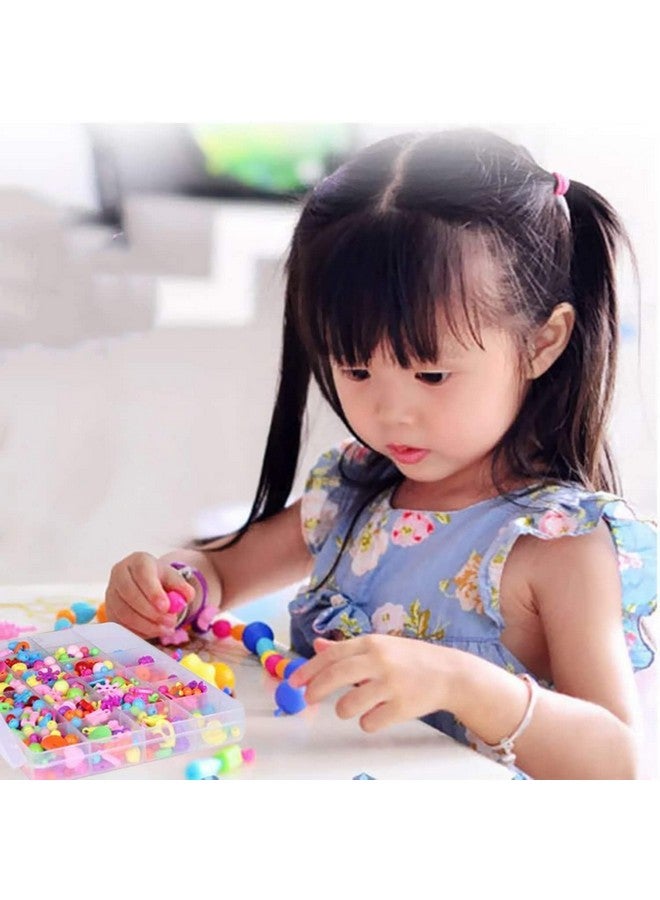 SYGA Plastic Beads for Kids Crafts Children's Jewelry Making Kit DIY Bracelets Necklace Hairband and Rings Craft Kits Birthday for 4, 5, 6, 7-Year-Old Little Girls(DIYBeadsSet-9) Multicolor - Image 4