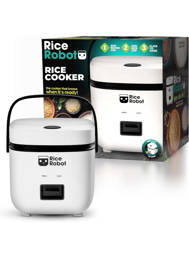 Emson Rice Robot Personal Rice Cooker, PFAS-free, Nonstick. 1 Quart Capacity, with Stainless Steel Steamer Tray, Measuring Cups, Recipe Book with 60 Recipes, and Serving Spoon, As Seen On TV - Image 1