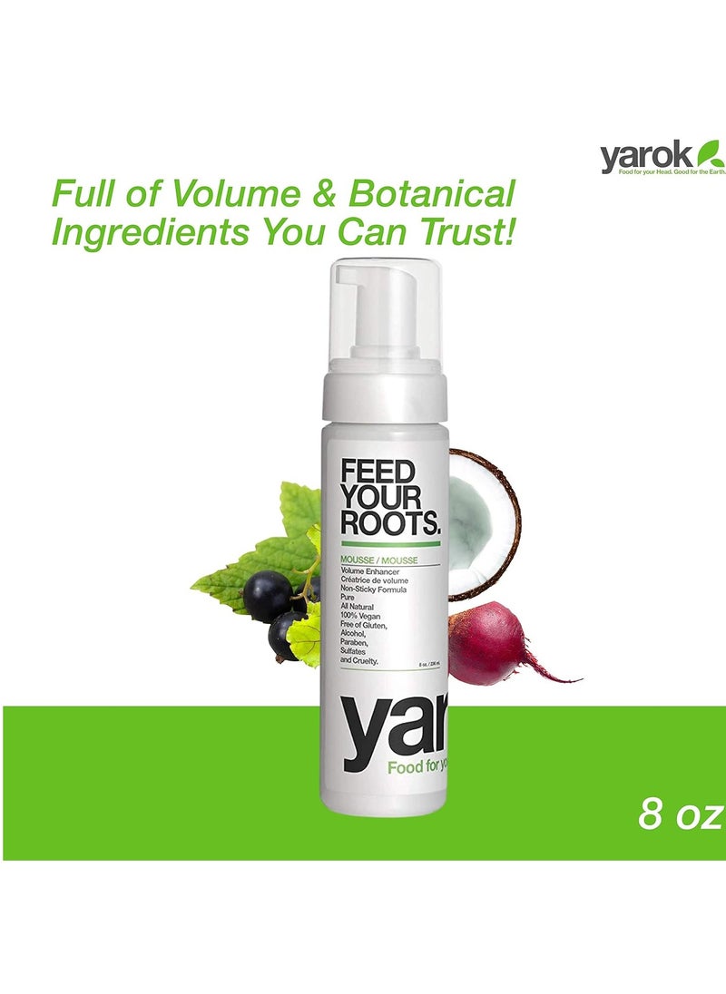 Yarok - Feed Your Roots Mousse - Volumize, Texturize & Transform - Volume Enhancer - Transform Curls - Non-Sticky & Non-Crunchy Formula - 100% Vegan - Gluten, Sulfate, Paraben & Cruelty Free - 8oz