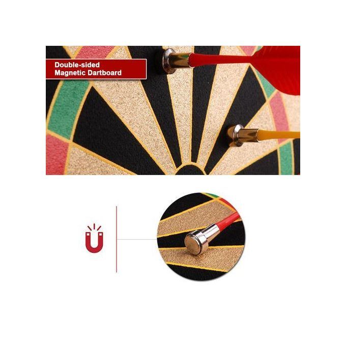 لوحة سهام مغناطيسية DH-570-3 جامبو 37 × 43 سم مزدوجة الجوانب مع 6 سهام آمنة - Image 3