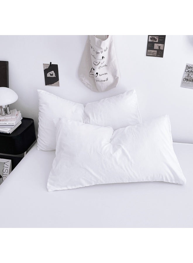 INFOSUN Duvet Cover Set King Size 4 Pcs, Include 1 Quilt Cover 220 x 240cm & 2 Pillow Cases 48 x 74cm & 1 Bedsheet 235 x 250cm, Super microfiber Soft Quality Cotton Blend Bedding Set, NO Comforter - Cloud White - Image 2