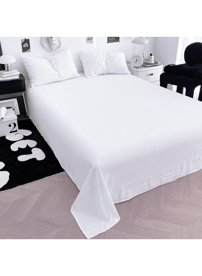 INFOSUN Duvet Cover Set King Size 4 Pcs, Include 1 Quilt Cover 220 x 240cm & 2 Pillow Cases 48 x 74cm & 1 Bedsheet 235 x 250cm, Super microfiber Soft Quality Cotton Blend Bedding Set, NO Comforter - Cloud White - Image 5