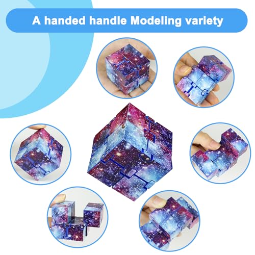 WUQID Infinitycube Fidget Toy Stress Relieving Fidgeting Game for Kids and AdultsCute PocketSized Unique Gadget for Anxiety Relief and Kill Time Starry Sky - Image 5