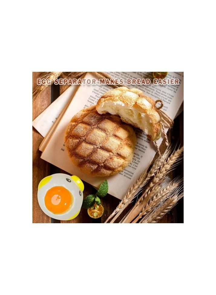 erorex Egg Separator, Ceramics Vomiting Chicken Egg Yolk White Separator, Practical Household Small Egg Filter Splitter, Kitchen Gadget Baking Assistant Tool, Dishwasher Safe,Yellow - Image 3