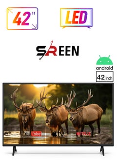سرين شاشة سمارت 42 بوصة - نظام تشغيل أندرويد - FHD - LED - بدون إطار  - SRET-42S1  - Image 1