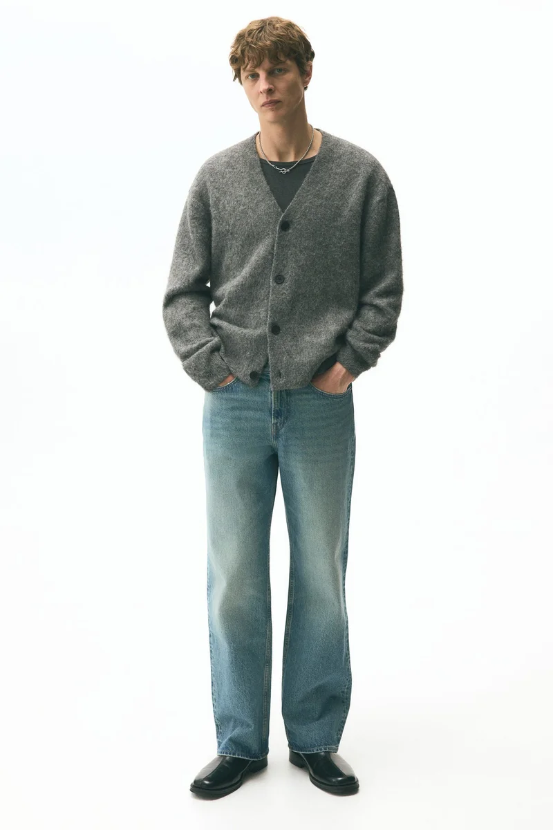 اتش اند ام كارديغان من نسيج منفوش بقصّة واسعة