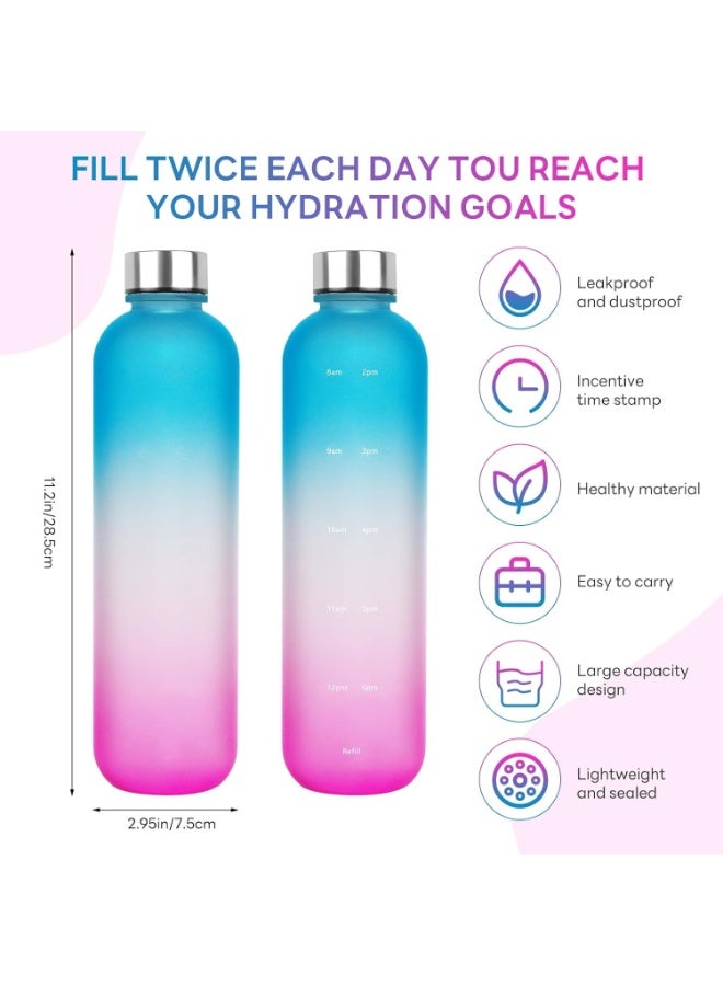 Happy Home 1000ml Motivational Sports Water Bottle with Time Marker – Leakproof & BPA-Free Reusable Drinking Bottle – Large Capacity Gym Water Bottle for Fitness, Outdoor, Travel, Yoga, Office and School – Multicolor - Image 2