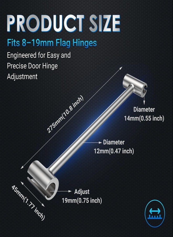Magic Phoenix Hinges Gap Adjusting Wrench, Door Hinge Repair Tool, Upgraded Steel Double-ended Door Hinge Repair Wrench, Heavy-duty Door Hinge Adjustment Tool for Standard Round Bolts (0.315-0.75in) - Image 2