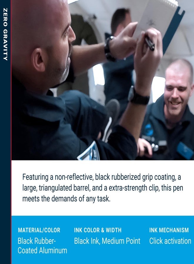 Fisher Space Pen Matte Black Rubber Finish Zero-Gravity Pen, Pressurized Ballpoint Pen, Writes Upside Down and in Extreme Temperatures, Smooth Black Ink, Medium Point, Gift Box - Image 3