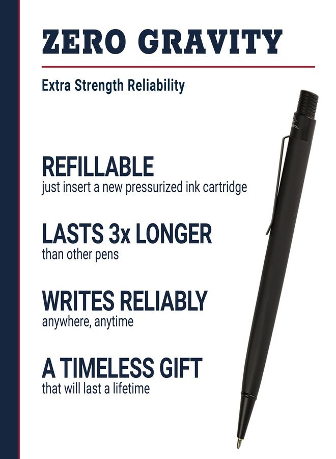 Fisher Space Pen Matte Black Rubber Finish Zero-Gravity Pen, Pressurized Ballpoint Pen, Writes Upside Down and in Extreme Temperatures, Smooth Black Ink, Medium Point, Gift Box - Image 2