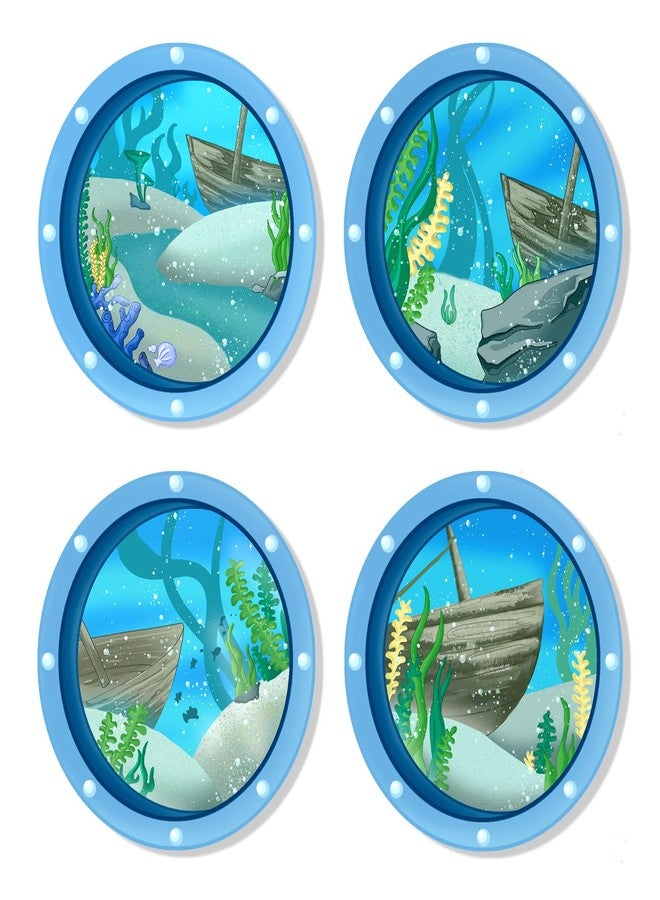 Bnesi 4 Pcs Funny Ocean Porthole Decor Y2K Room Decor Cool Room Decor Funny Room Decor for Teen Bedroom - Image 1