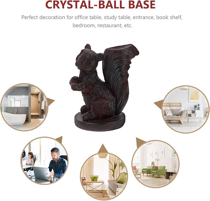 حامل كرة بلورية للسنجاب قاعدة راتنجية لحامل زينة المنزل والمكتب - Image 3
