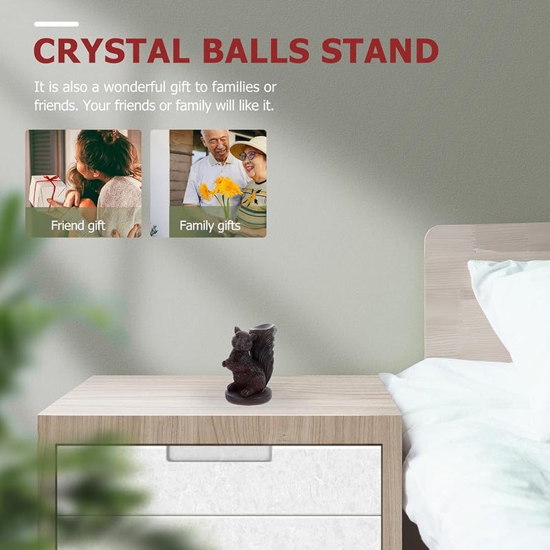 حامل كرة بلورية للسنجاب قاعدة راتنجية لحامل زينة المنزل والمكتب - Image 5