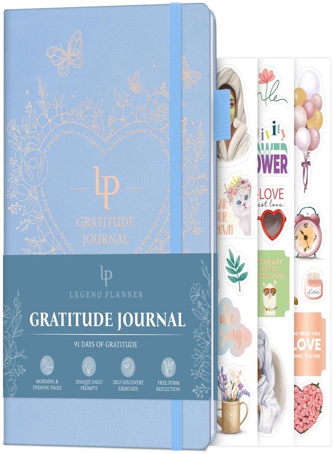 Legend Planner Legend Gratitude Journal - Guided Daily Journal to Foster Positivity & Happiness - Grateful Notebook to Write In - Inspirational Affirmation & Thankful Notebook - Hardcover (Periwinkle) - Image 1