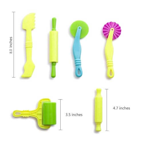 Carykon Clay and Dough Tools Kit for Kids - 6 Pieces - Assorted Colors - Image 2