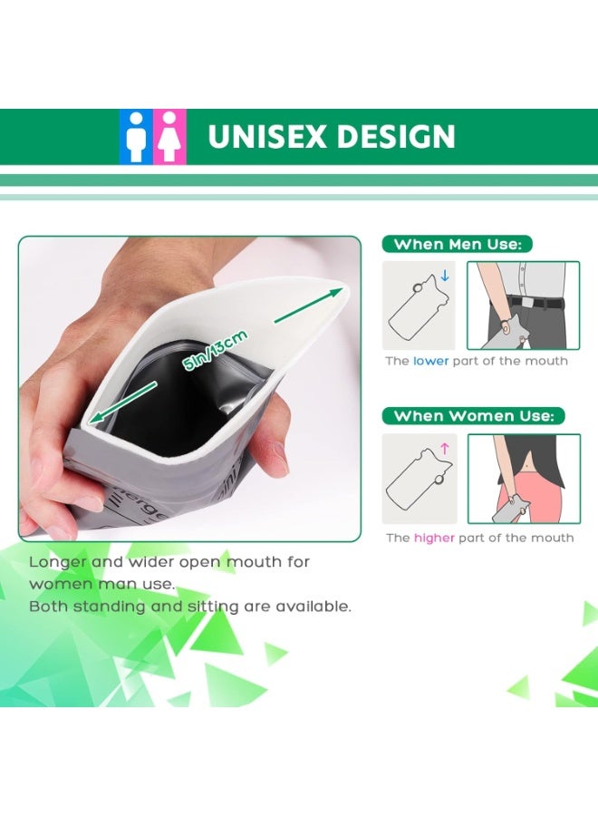 Sunspire 12 Pack Disposable Urine Bags, 700ML Large Capacity Camping Pee Bags, Unisex Urinals Vomit Bags for Travel Urinal Toilet Traffic Jam Emergency Portable Toilet Bee Bag for Men Women Kids Patient - Image 5