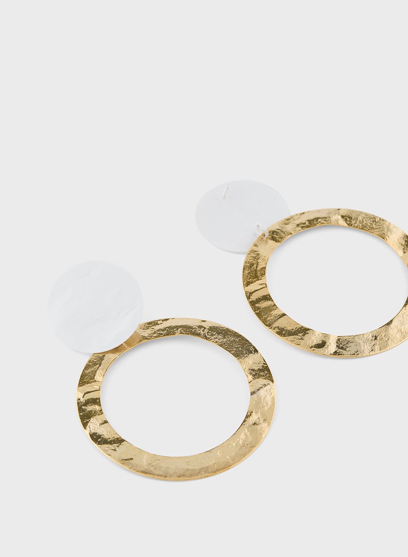Antura hammered earrings in varnished metal with hypoalle  - Image 2