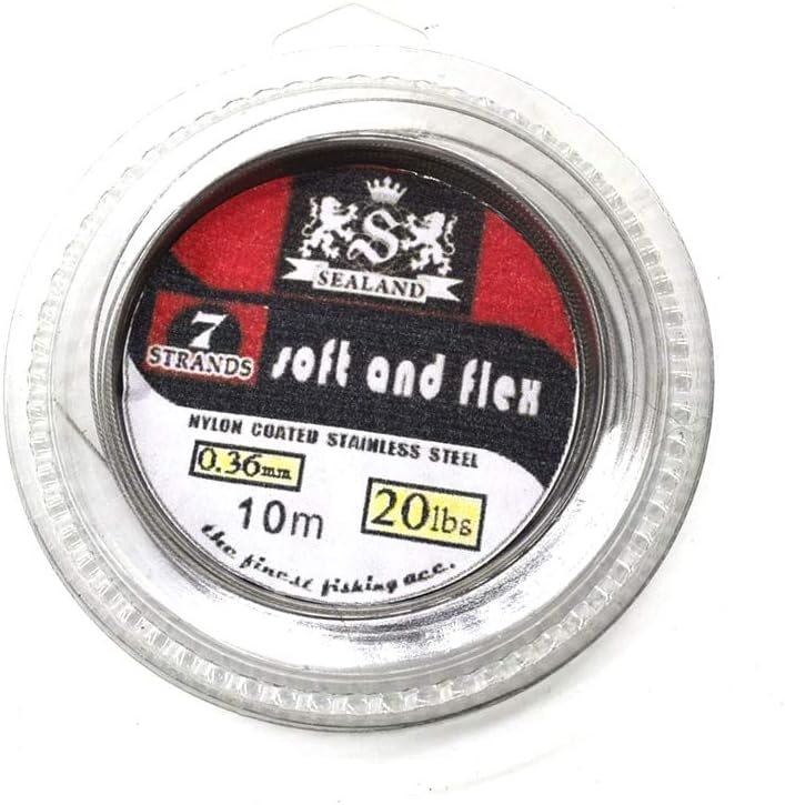 SENYUBBY 5LB-200LB 7 Strands Fishing Line Wire Leader Nylon Coated Stainless Steel Leader Wire with Crimps Sleeves - Image 1