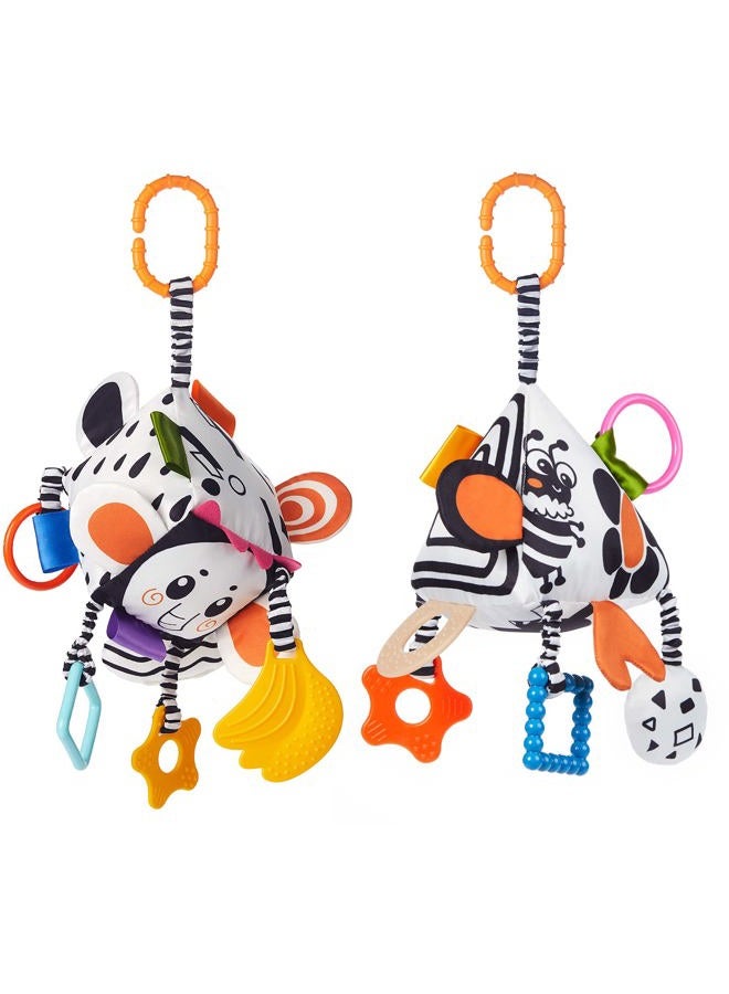 TUMAMA TUMAMA High Contrast Baby Toys, Black and White Infant Toys 0-3 Months for Newborn, Soft Sensory Rattles Toys with Teether for Toddlers  - Image 1
