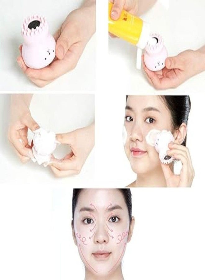 KITQO Facial Cleansing Brush, Silicone Octopus Shape Face Scrubber Jellyfish Exfoliating Pore Cleanser Massaging Grease Removal Exfoliator Wash Tool for Men Women Massage Blackhead Removing(pink) - Image 3
