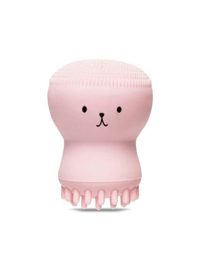 KITQO Facial Cleansing Brush, Silicone Octopus Shape Face Scrubber Jellyfish Exfoliating Pore Cleanser Massaging Grease Removal Exfoliator Wash Tool for Men Women Massage Blackhead Removing(pink) - Image 1