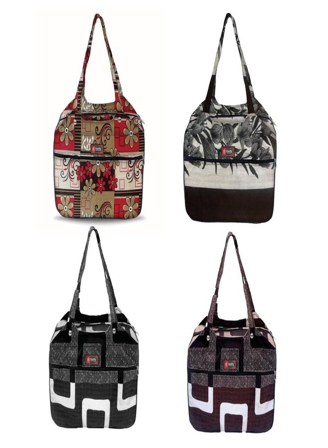 Temoli Handbag or Travel Bag for carrying things or also used as a office bag or Bazar Shopping bag,Design 10,4PCS - Image 1