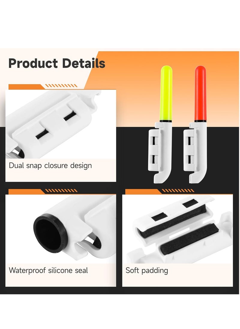 SYOSI - Fishing Glow Sticks LED Fishing Pole Light, 8Pieces LED Glow Sticks for Fishing Night Fishing Rod Lights Tip LED, Waterproof Glow in The Dark Fishing Pole for Sea Fishing Tackle Rod (Yellow, Red) - Image 1