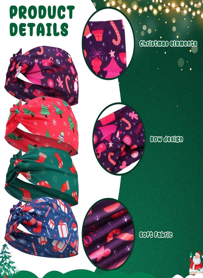 JaGely 24 Pcs Christmas Headbands Bulk for Women Christmas Facial Spa Headband Bulk Set Santa Claus Snowman Hair Ties Xmas Accessories Non Slip Head Wrap for Women Girl - Image 3