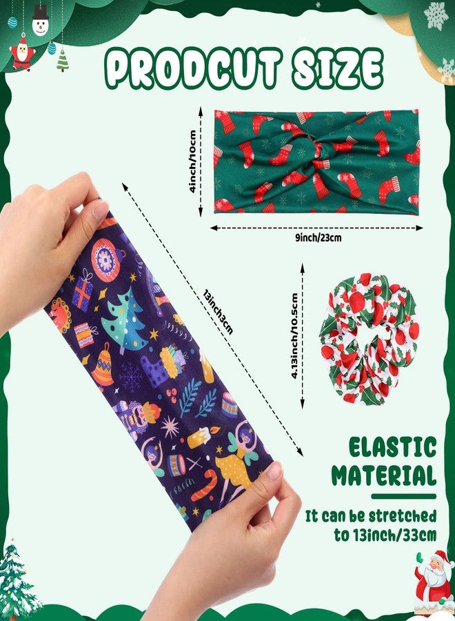 JaGely 24 Pcs Christmas Headbands Bulk for Women Christmas Facial Spa Headband Bulk Set Santa Claus Snowman Hair Ties Xmas Accessories Non Slip Head Wrap for Women Girl - Image 2