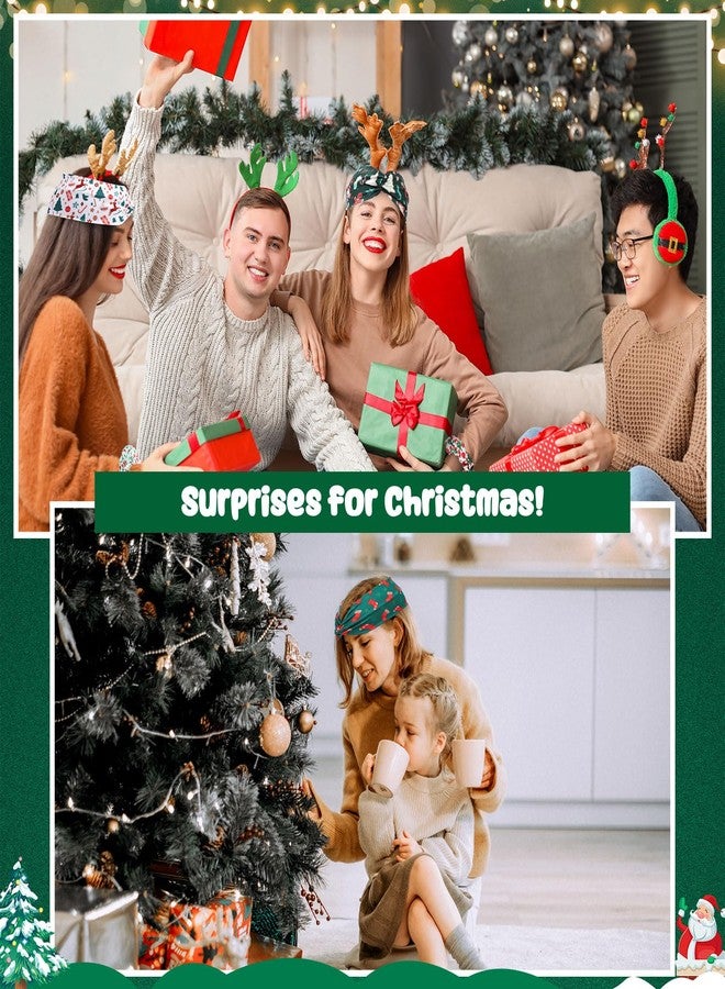 JaGely 24 Pcs Christmas Headbands Bulk for Women Christmas Facial Spa Headband Bulk Set Santa Claus Snowman Hair Ties Xmas Accessories Non Slip Head Wrap for Women Girl - Image 5
