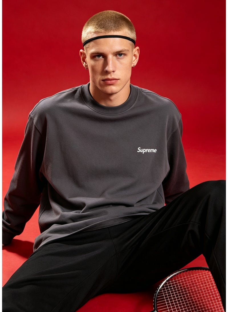 SUPREME men and women spring and autumn cotton loose long sleeve T-shirt - Image 1
