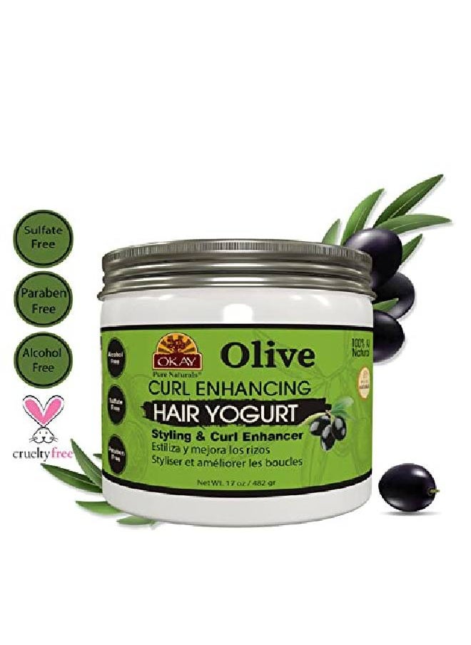 OKAY Olive Curl Enhancing Hair Yogurt For Styling&Curl Enhancing For Smoothglossyfrizz Freestrong&Well Defined Curls Alcoholsulfateparaben Free Made In Usa 17Oz  - Image 5