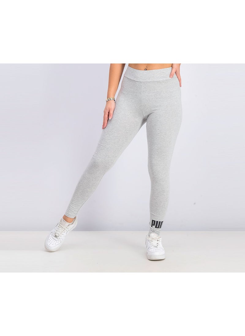 PUMA Womens Essential Logo Leggings, Heather Gray  - Image 1
