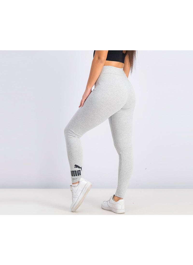 PUMA Womens Essential Logo Leggings, Heather Gray  - Image 3