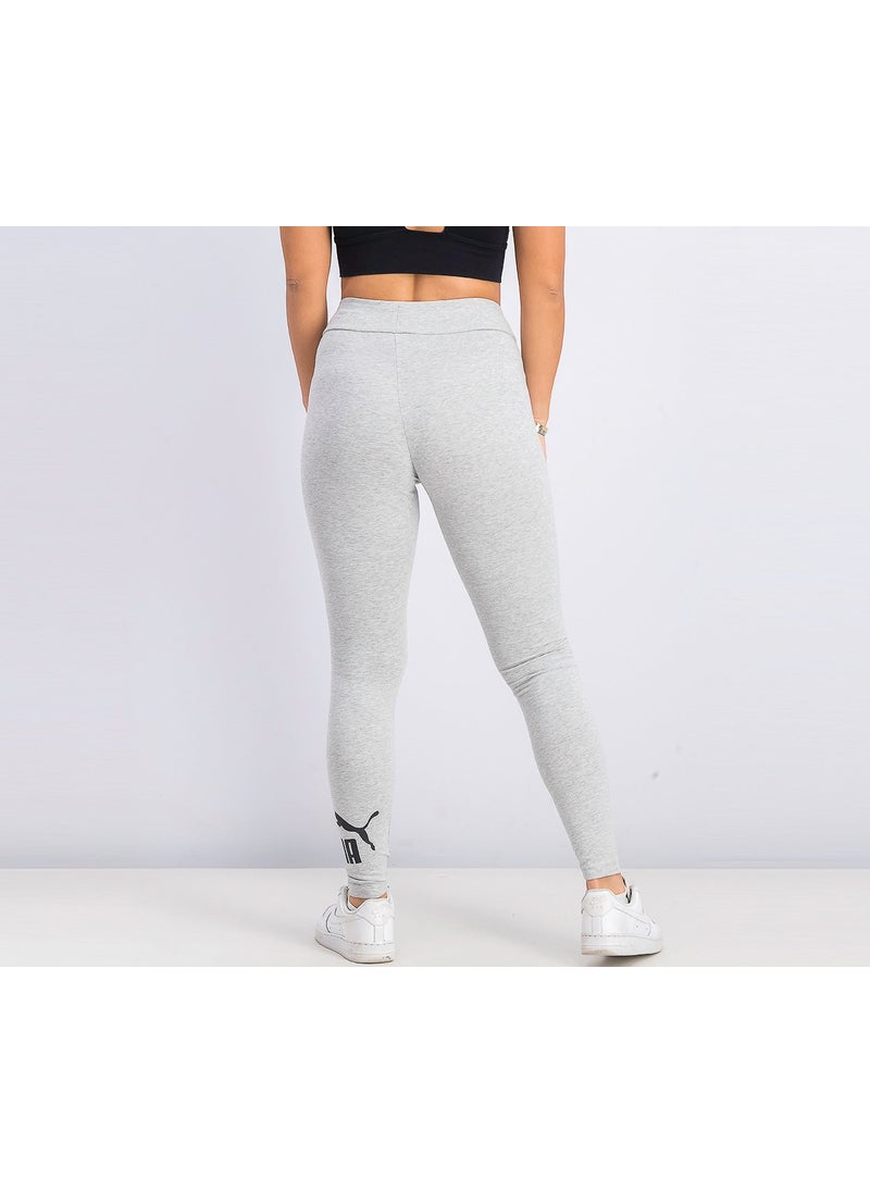 PUMA Womens Essential Logo Leggings, Heather Gray  - Image 4