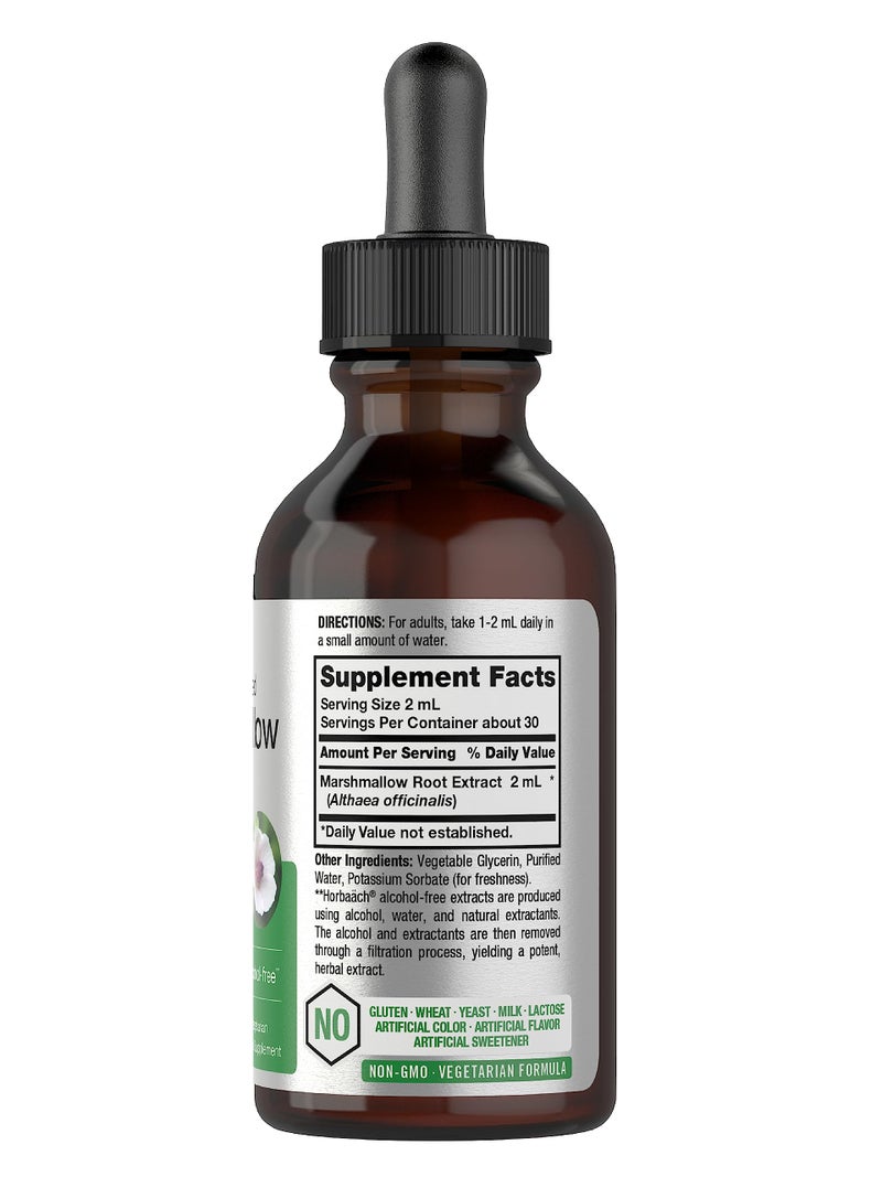 Horbäach Marshmallow Root Extract Tincture | 2 fl oz | Althaea Officinalis Liquid | Alcohol Free | Vegetarian, Non-GMO & Gluten Free - Image 2