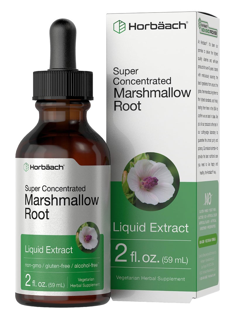 Horbäach Marshmallow Root Extract Tincture | 2 fl oz | Althaea Officinalis Liquid | Alcohol Free | Vegetarian, Non-GMO & Gluten Free - Image 1