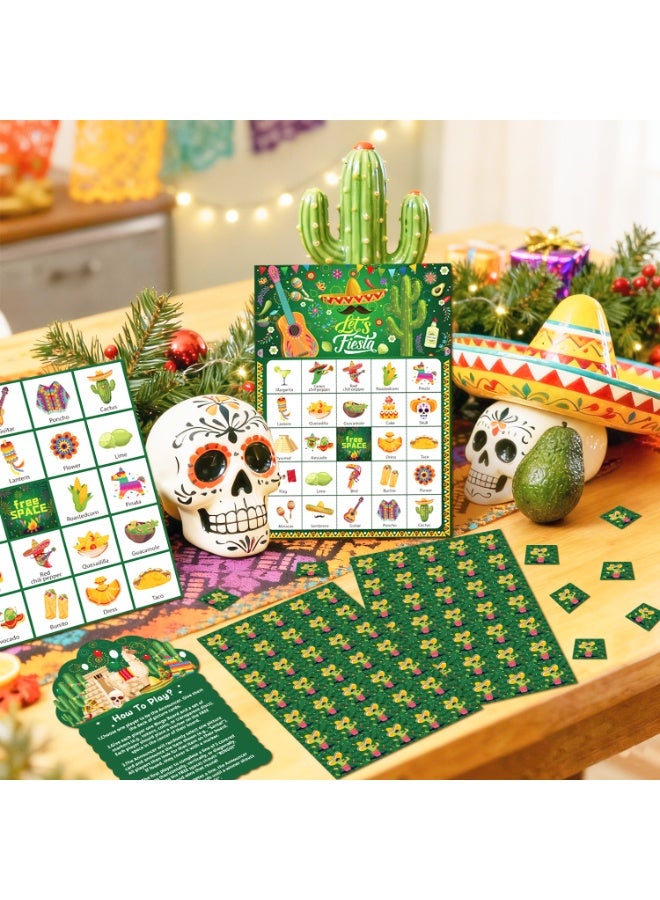 FRUITFUL PARTY Mexico Fiesta Bingo Game Cards, 38pcs Cinco De Mayo Bingo Games Cinco de Mayo Bingo Game Cards for Mexican Fiesta Party Decorations Taco Party Decoration Supplies - Image 4