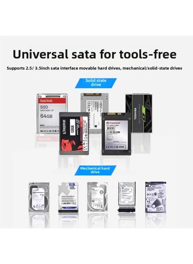 Generic 3.5 Inch Mobile Hard Drive Box Computer SSD Mechanical Solid State Drive Sata External Box 2.5 Reader Cross Border-Color:2.5inch 3.5inch Neutral Hard Drive Box Sata Interface Usb3.1 Plus Mobile Phone Type-c Adapter  - Image 5